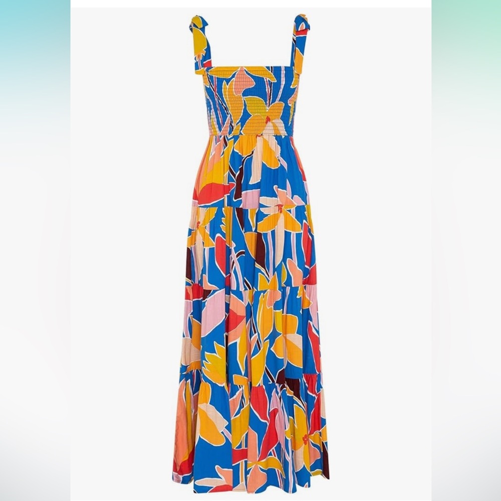 Colorful Floral spaghetti strap Maxi Dress-NWOT - Picture 2 of 5